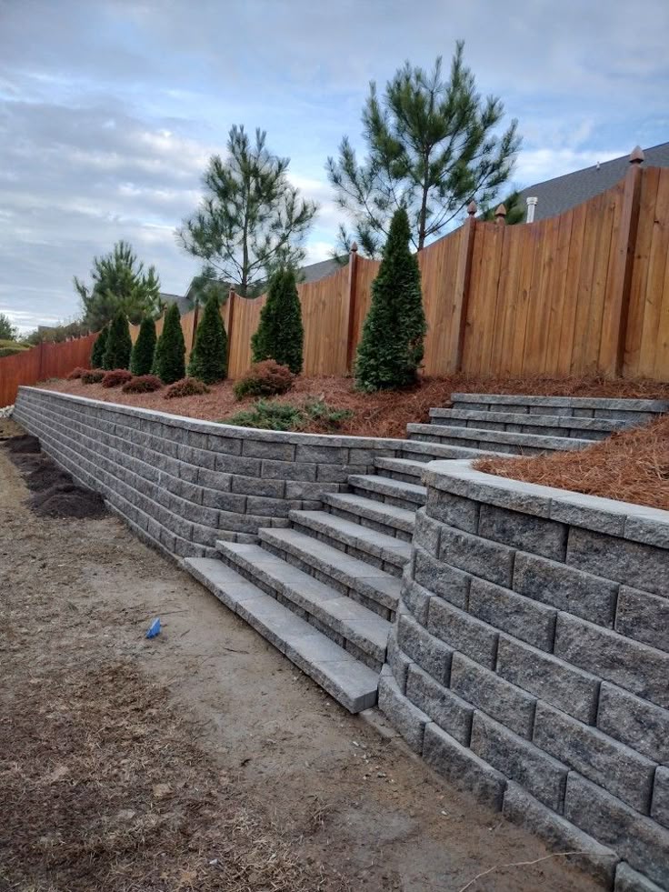 retaining walls with stairs