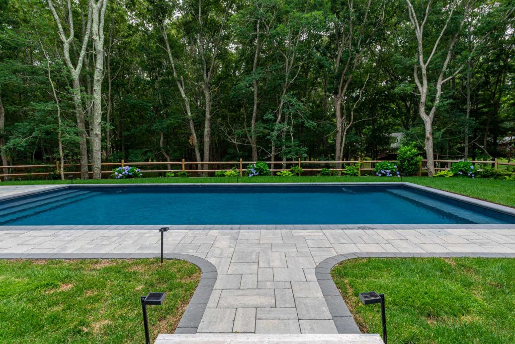 Hardscape installation for around a pool