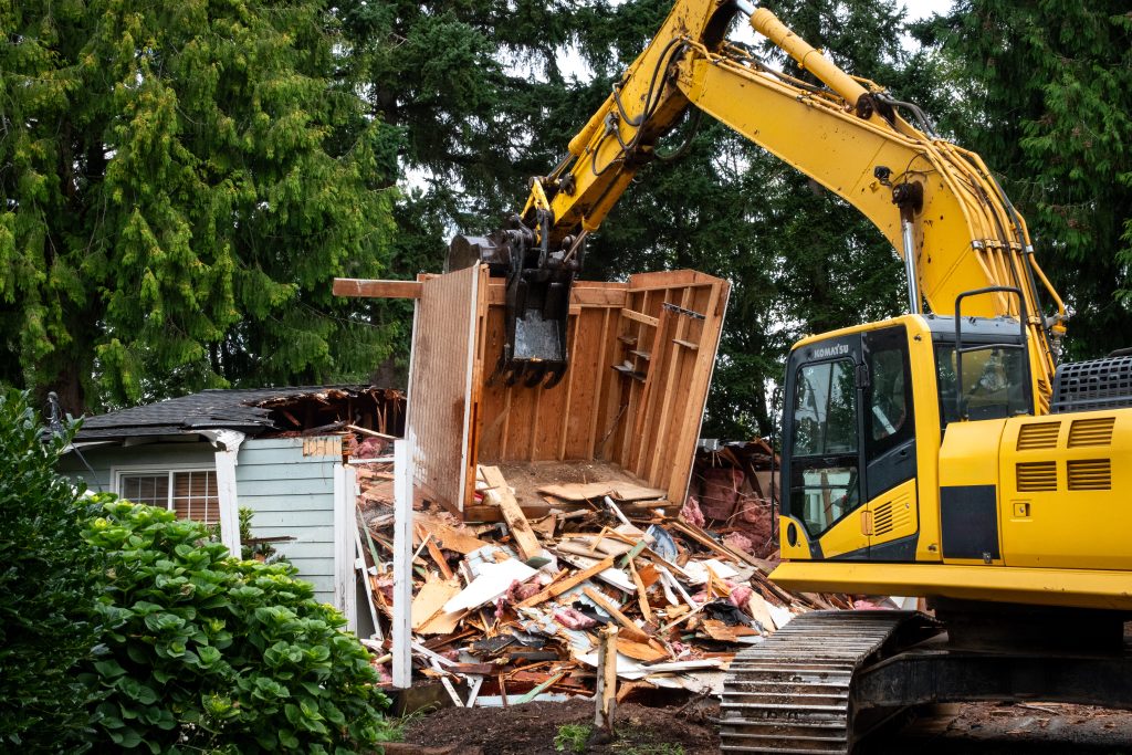 demolition of home after a fire
